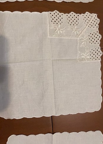 Nakışlı Vintage Bej Pamuklu Mutfak peçeteleri - Görsel 3