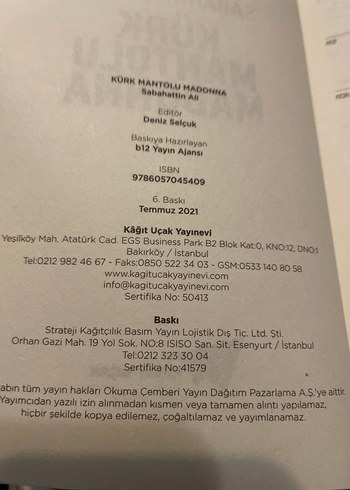 Kürk Mantolu Madonna - Sabahattin Ali - Görsel 4