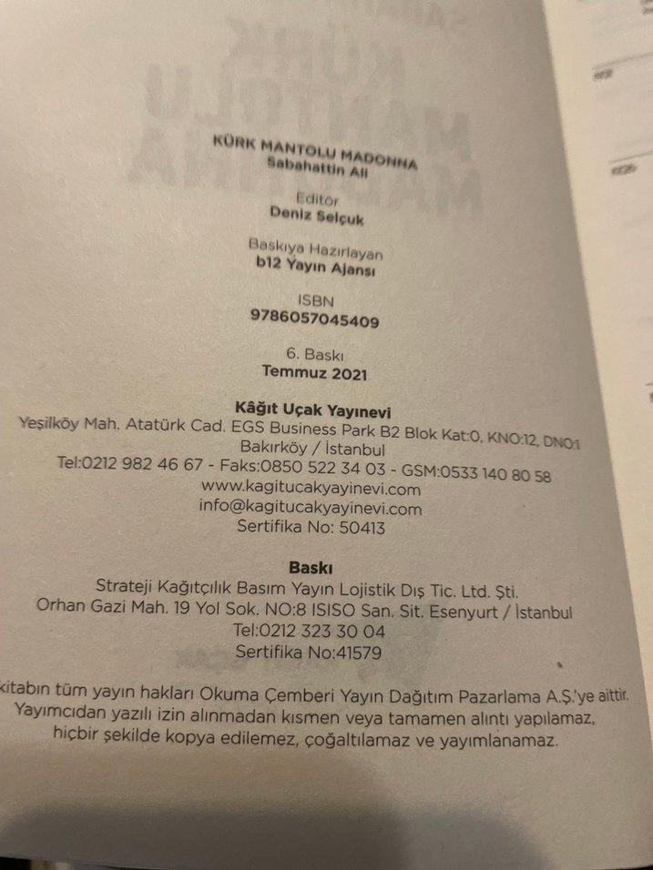 Kürk Mantolu Madonna - Sabahattin Ali - Görsel 4