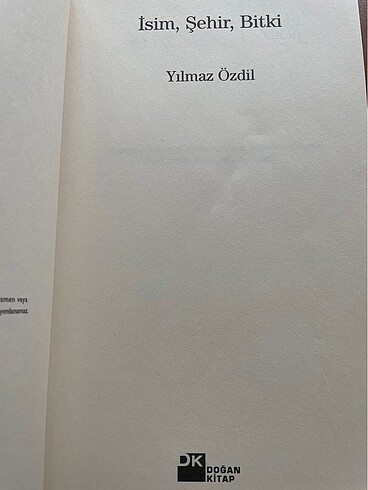 İSİM-ŞEHİR-BİTKİ. kitap YILMAZ ÖZDİL - Görsel 4