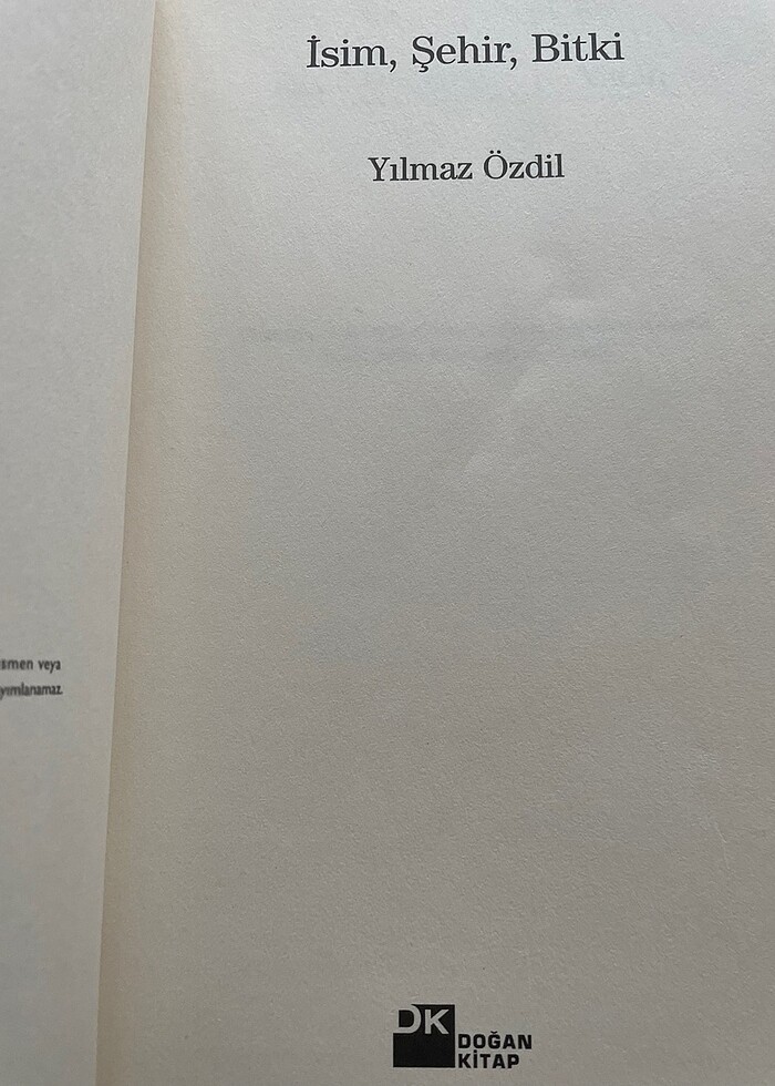 İSİM-ŞEHİR-BİTKİ. kitap YILMAZ ÖZDİL - Görsel 4