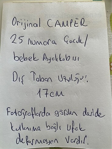 Orijinal CAMPER 25 numara laci bebek ayakkabısı - Görsel 8