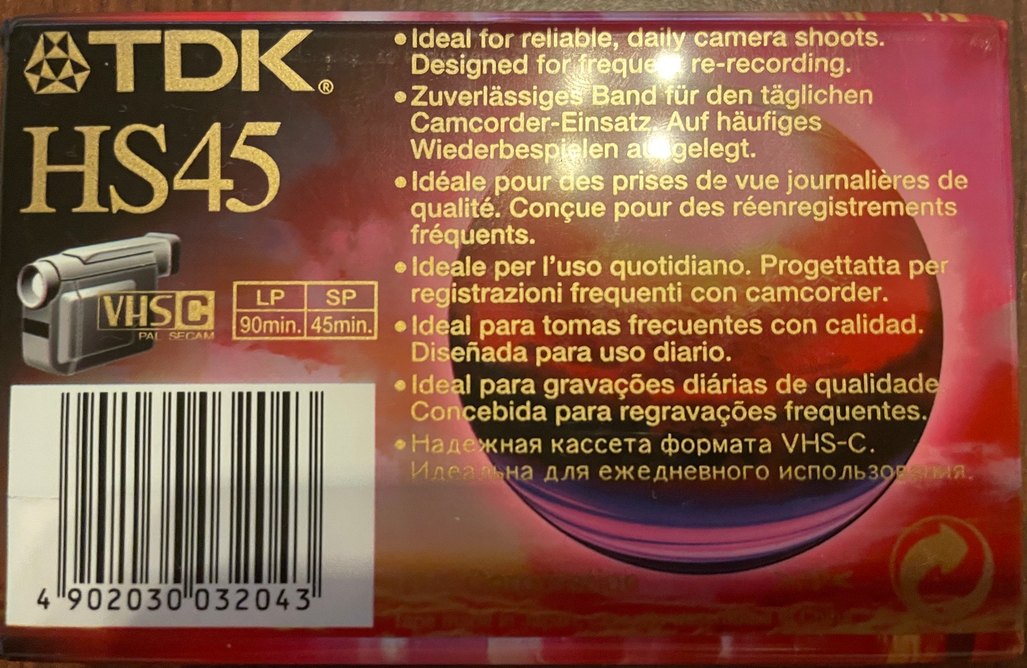 TDK HS45 mini video kaset VHS C - Görsel 4