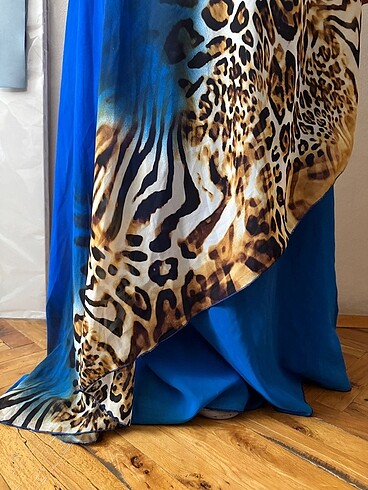 xl Beden Lacivert leopar düğün elbisesi