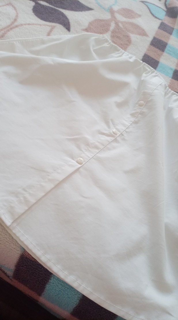 Düğmeli Beyaz Pamuklu Midi Hamile Eteği - Görsel 3