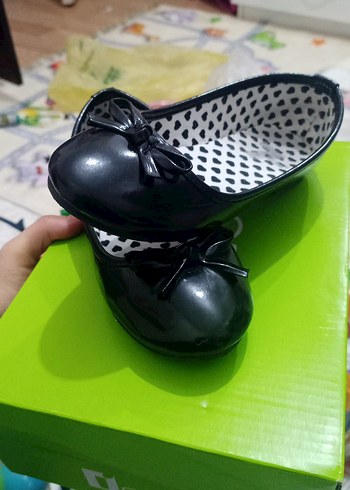 Kız Çocuk Siyah Fiyonklu Babet Ayakkabı - Görsel 2