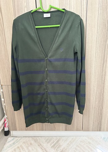 U.S.Polo Assn. Kadın uzun triko hırka. - Görsel 3