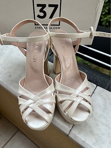 Gelinlik ayakkabısı platform topuk - Görsel 8