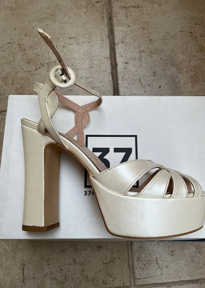 Gelinlik ayakkabısı platform topuk - Görsel 4