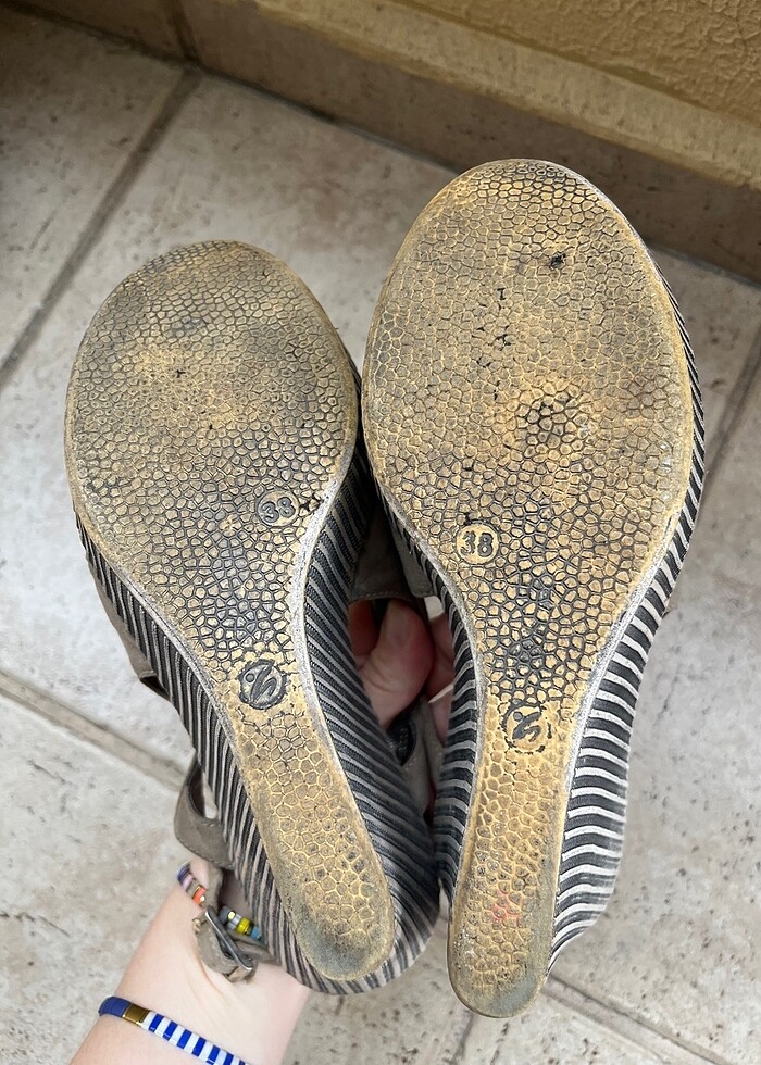 Dolgu topuk sandalet ayakkabı - Görsel 5