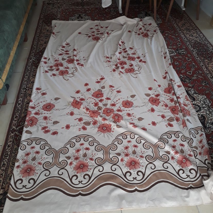 Çiçek Desenli Beyaz Perde - Görsel 4