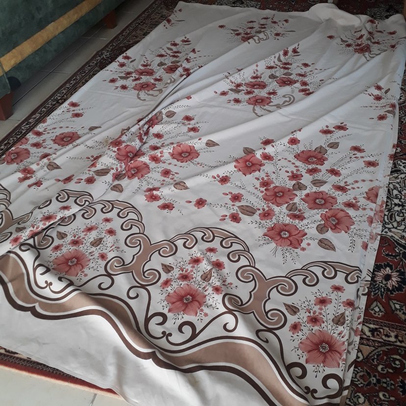 Çiçek Desenli Beyaz Perde - Görsel 3