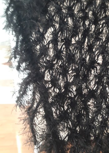 Siyah Örgü Kadın şal - Görsel 6