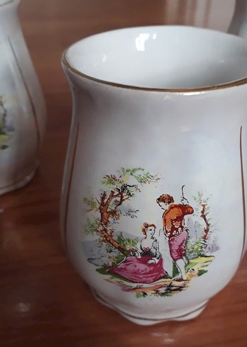 Pastel Beyaz Desenli Porselen Bardak Seti - Görsel 2