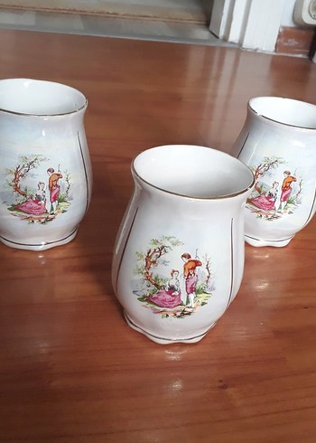 Pastel Beyaz Desenli Porselen Bardak Seti - Görsel 3