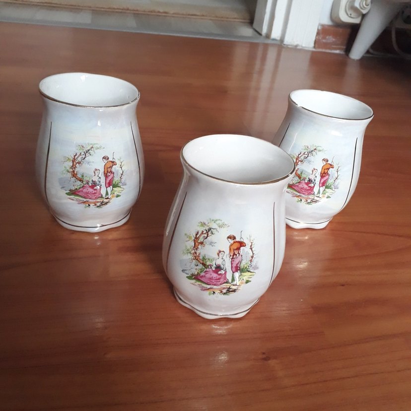 Pastel Beyaz Desenli Porselen Bardak Seti - Görsel 3