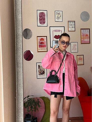 Pembe gömlek ceket