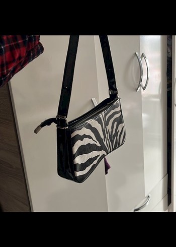 Kahverengi Deri Zebra Desenli Kadın Çanta - Görsel 3