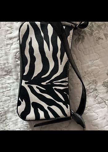 Kahverengi Deri Zebra Desenli Kadın Çanta - Görsel 5