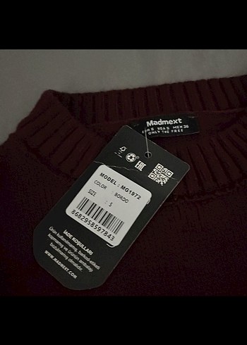 Bordo Kadın Örgü Yün Kazak - Görsel 2