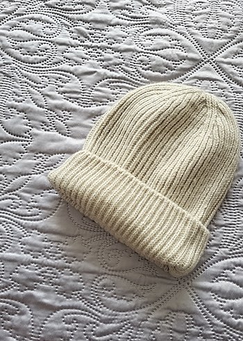 Kadın Örgü Beyaz Bere - Görsel 2