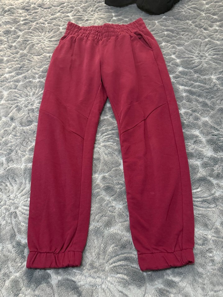 Kadın Kırmızı Rahat Kesim Jogger Pantolon - Görsel 3