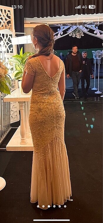 Alfabeta abiye pullu taşlı elbise - Görsel 5