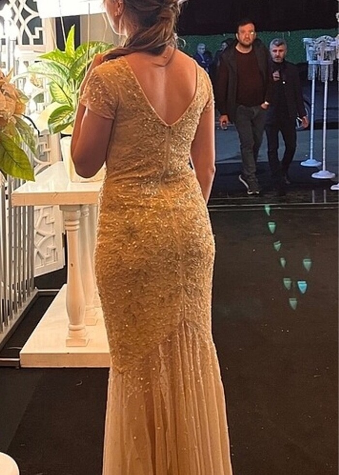 Alfabeta abiye pullu taşlı elbise - Görsel 5