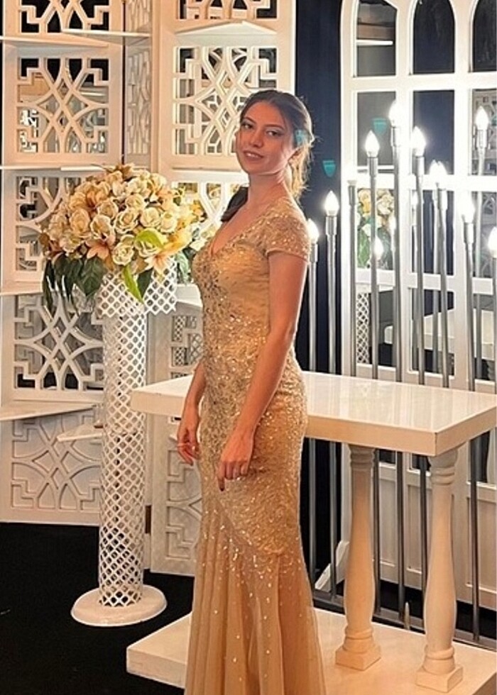 Alfabeta abiye pullu taşlı elbise - Görsel 4