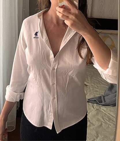 U.S Polo Assn. U.S.Polo beyaz pamuklu gömlek