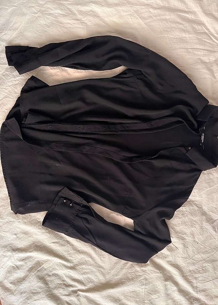 Siyah şifon gömlek - Görsel 4