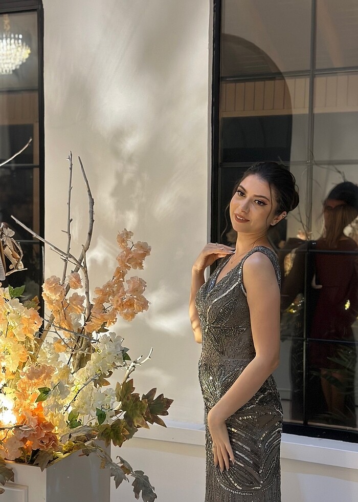 Tamamen taş işleme abiye - Görsel 4