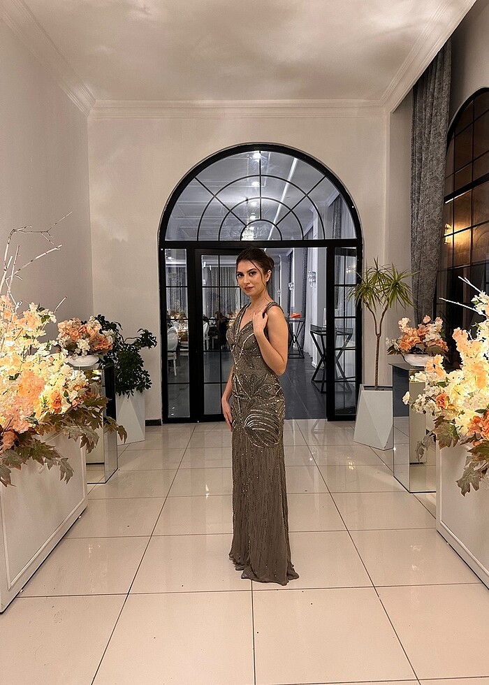 Tamamen taş işleme abiye - Görsel 2