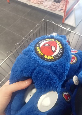 Renkli Mavi Peluş ev terliği panduf