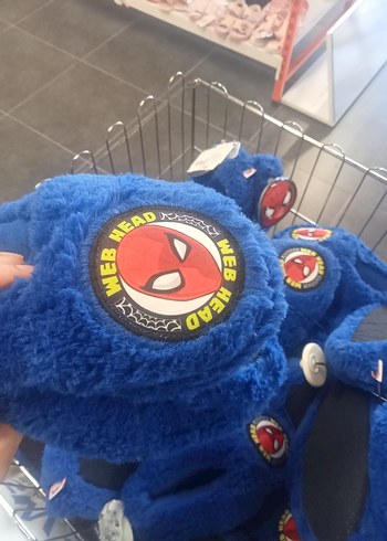 Beden Renkli Mavi Peluş ev terliği panduf