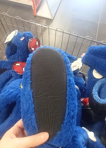 Beden Renk Renkli Mavi Peluş ev terliği panduf
