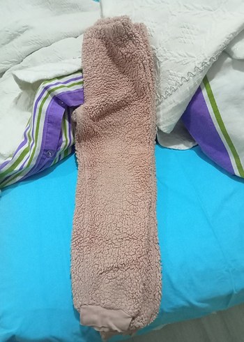 Kız Çocuk Kapüşonlu Bej Poncho takım - Görsel 3