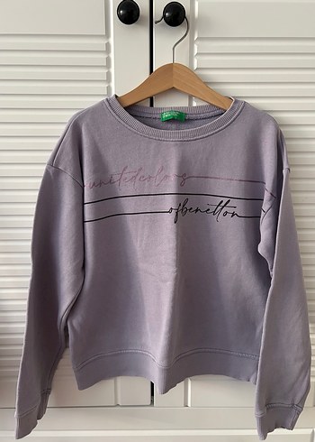 Kız Çocuk Mor Baskılı Sweatshirt