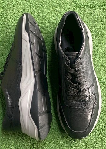 Siyah Hakiki Deri  erkek Spor Ayakkabı - Görsel 4