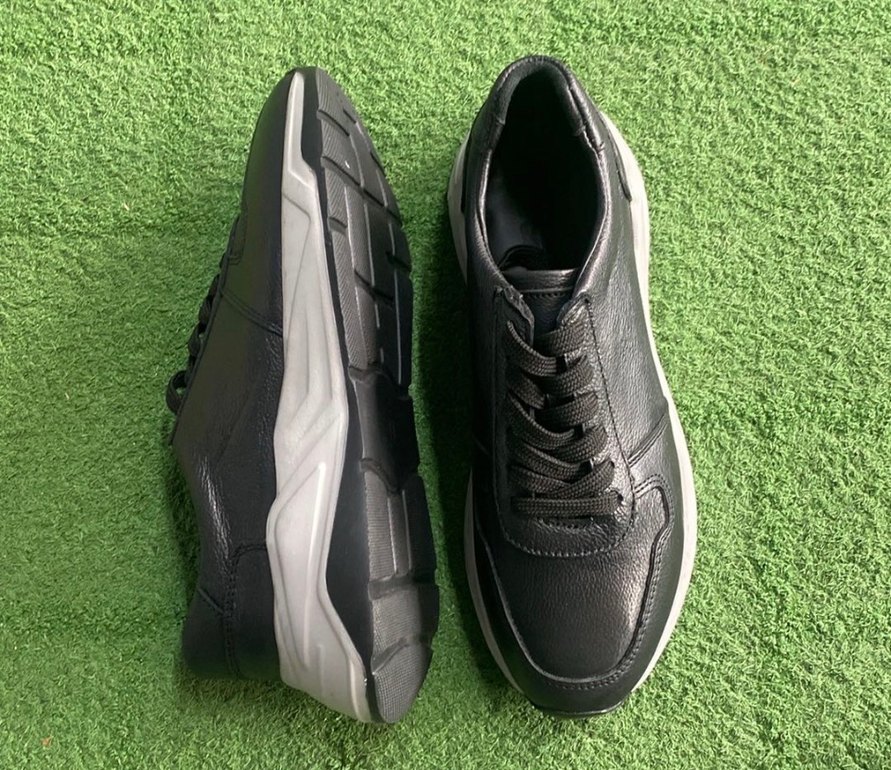 Siyah Hakiki Deri  erkek Spor Ayakkabı - Görsel 4