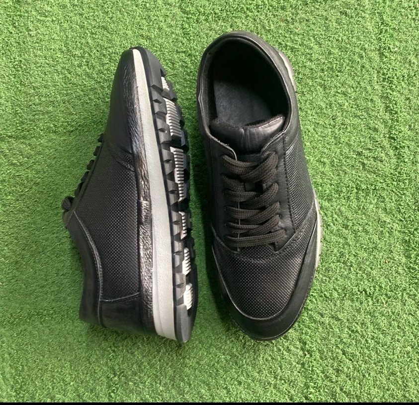 Siyah Hakiki Deri  erkek Spor Ayakkabı - Görsel 2