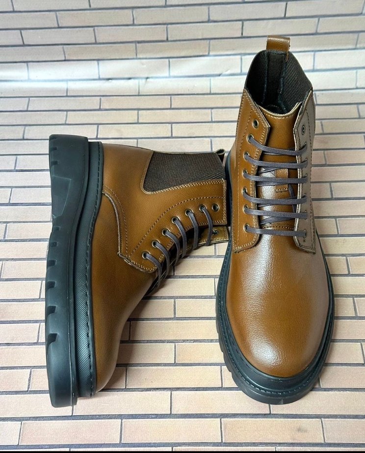 Kahverengi Deri Erkek Botlar - Görsel 3