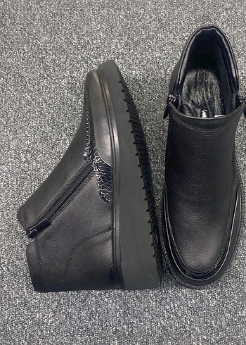 Siyah Kadın Dolgu Topuklu Fermuarlı Bot - Görsel 5