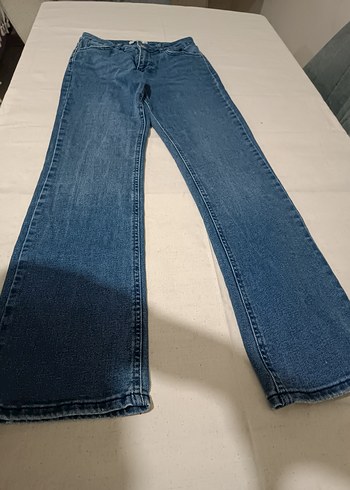 Kadın Mavi Dar Kesim Midi Boy Kot Pantolon - Görsel 2