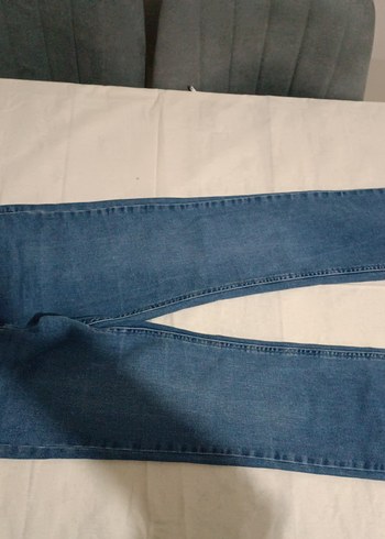 Kadın Mavi Dar Kesim Midi Boy Kot Pantolon - Görsel 8