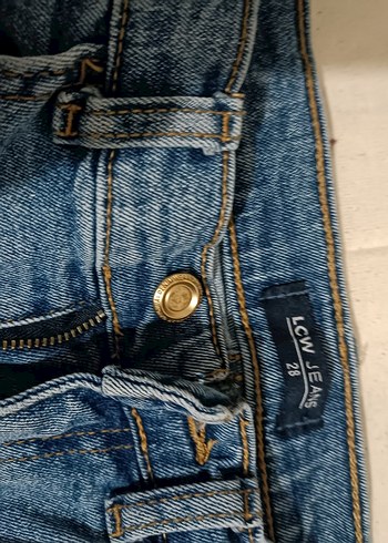 Kadın Mavi Dar Kesim Midi Boy Kot Pantolon - Görsel 5