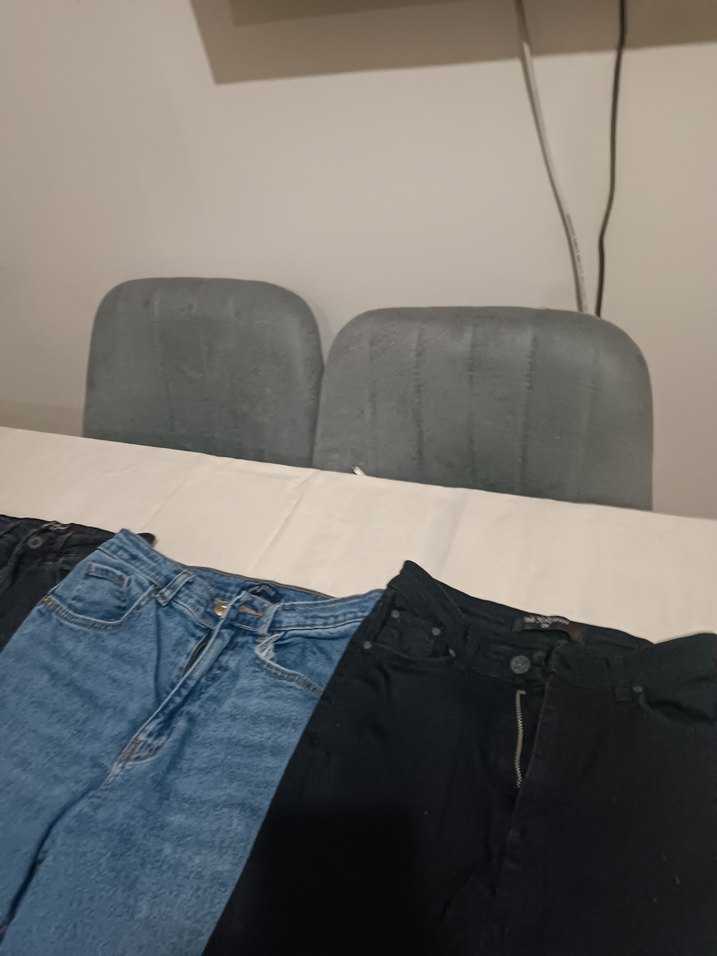 Kadın Mavi Dar Kesim Midi Boy Kot Pantolon - Görsel 4