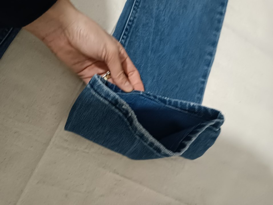 Kadın Mavi Dar Kesim Midi Boy Kot Pantolon - Görsel 3