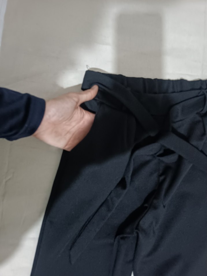 Kadın Siyah Kemerli havuç Pantolon - Görsel 2