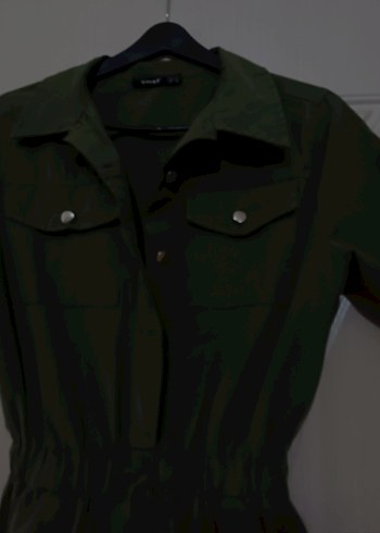 Kadın Kemerli Haki Uzun Tulum - Görsel 3